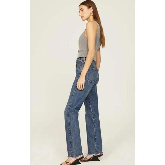 NWOT Agolde Crisscross Straight Jeans Blue Denim Size 29 - Picture 2 of 6